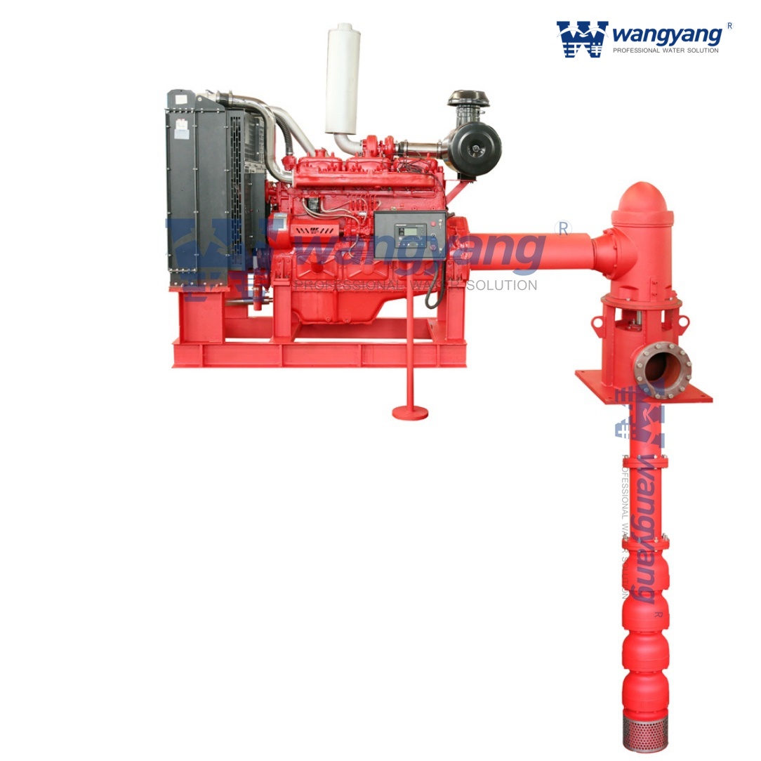Pompe &agrave; turbine verticale avec moteur diesel